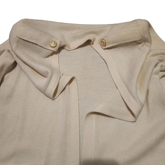 St. John cream knit draped cardigan size large